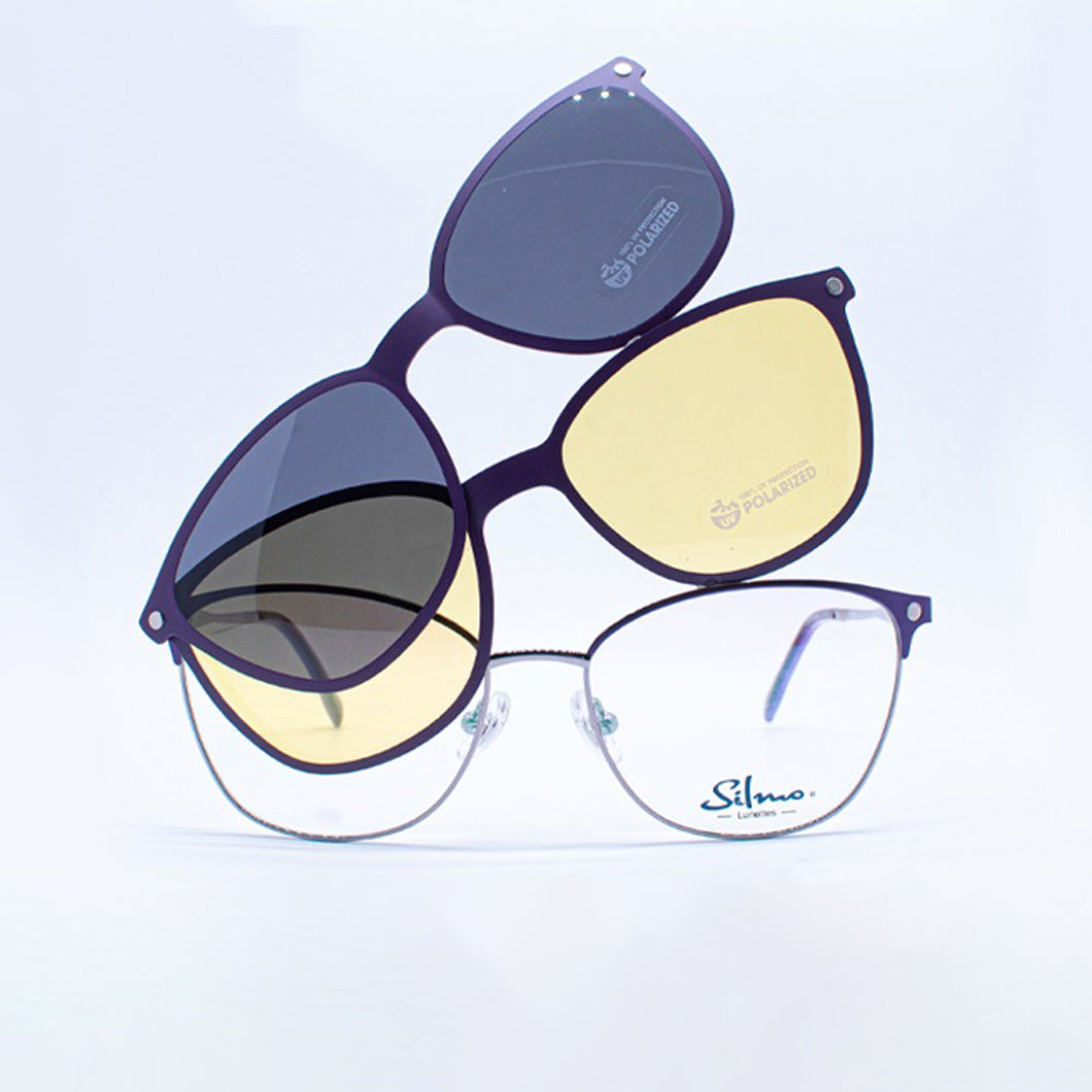 Lentes Ópticos Silmo Clip-On | Maya Morado - Mr. Visión - lentes-opticos-clip-on-mujer-filtro-uv-gratis-mr-vision-morado-792