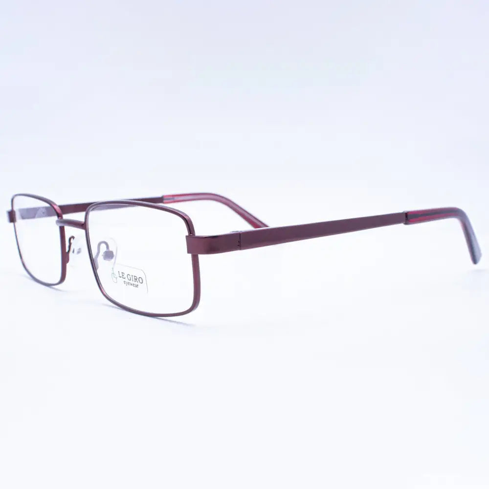 Lentes ópticos marco metalico burdeo con filtro azul