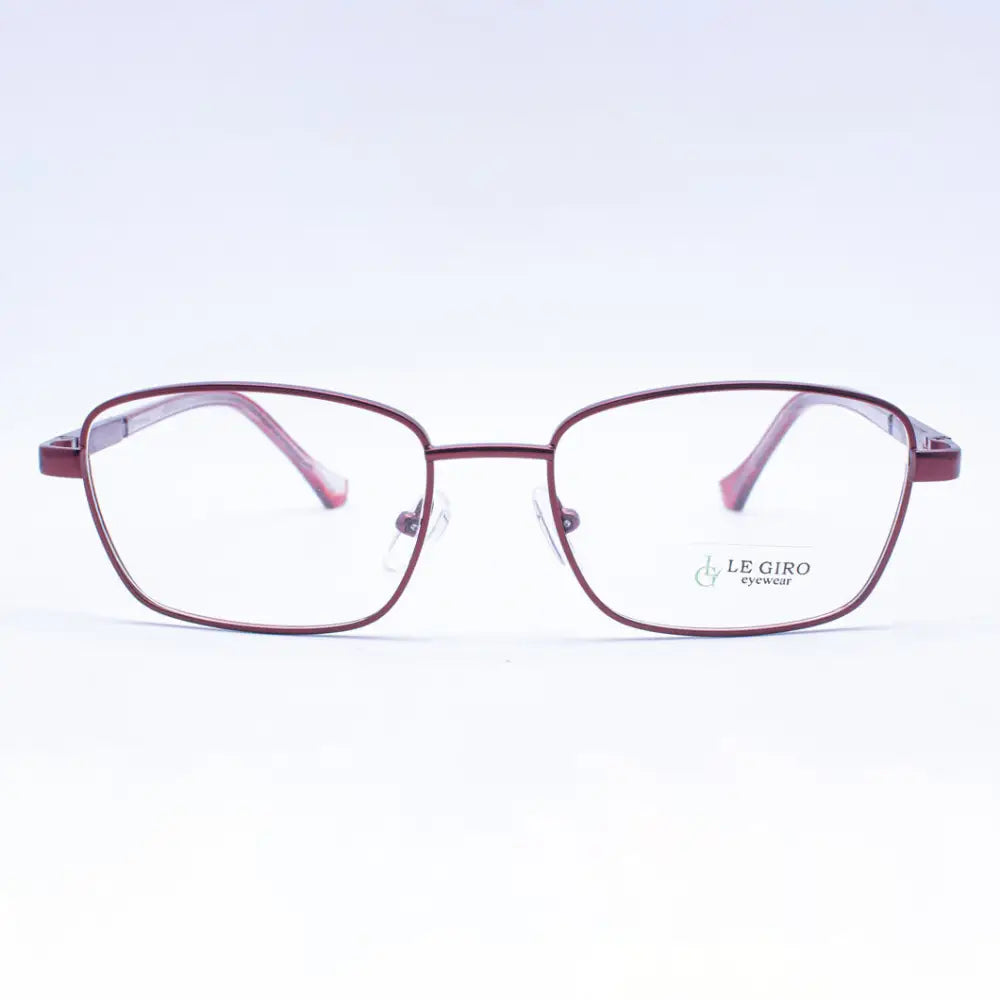 Lentes ópticos marco metálico rojo con antirreflejo